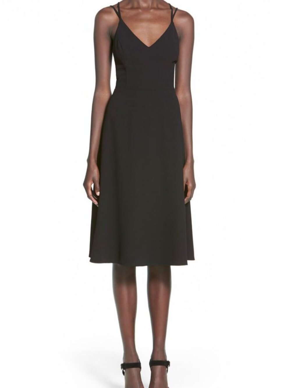 ASTR the Label Black Cross Back Midi Dress NWOT Size Large